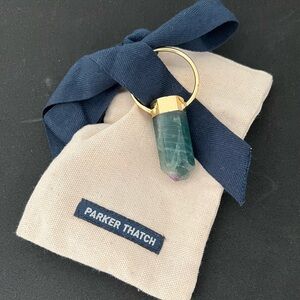 Parker Thatch Green Fluorite Crystal Charm with Pouch